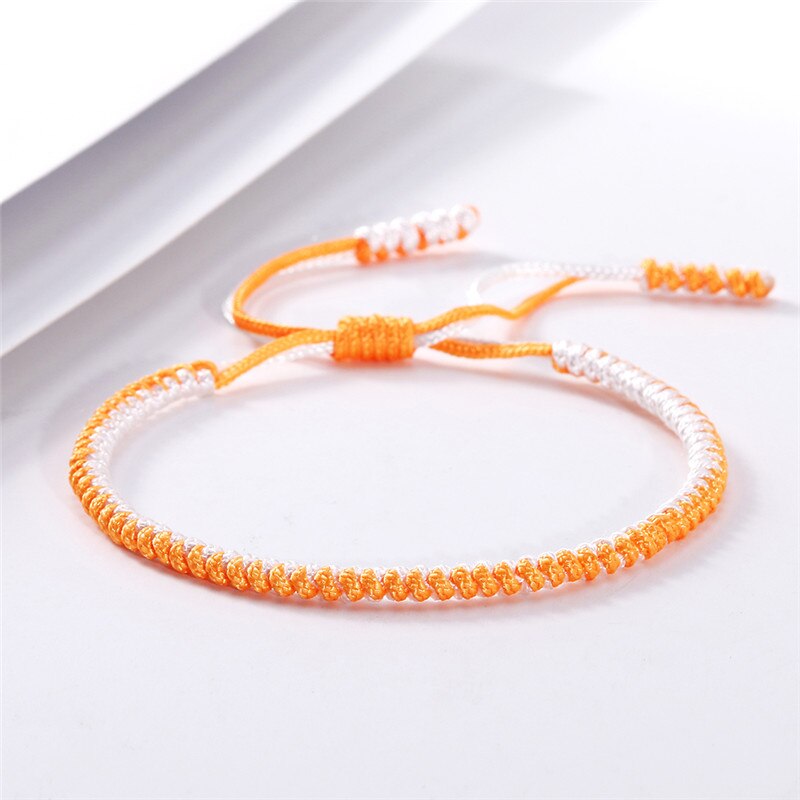 35 farben Tibetischen Buddhistischen Geflochtenen Seil Knoten Armbinde Charme Handgemachte Glück Weben Gewinde Armreifen Für Frauen Männer Modeschmuck: Platiniert