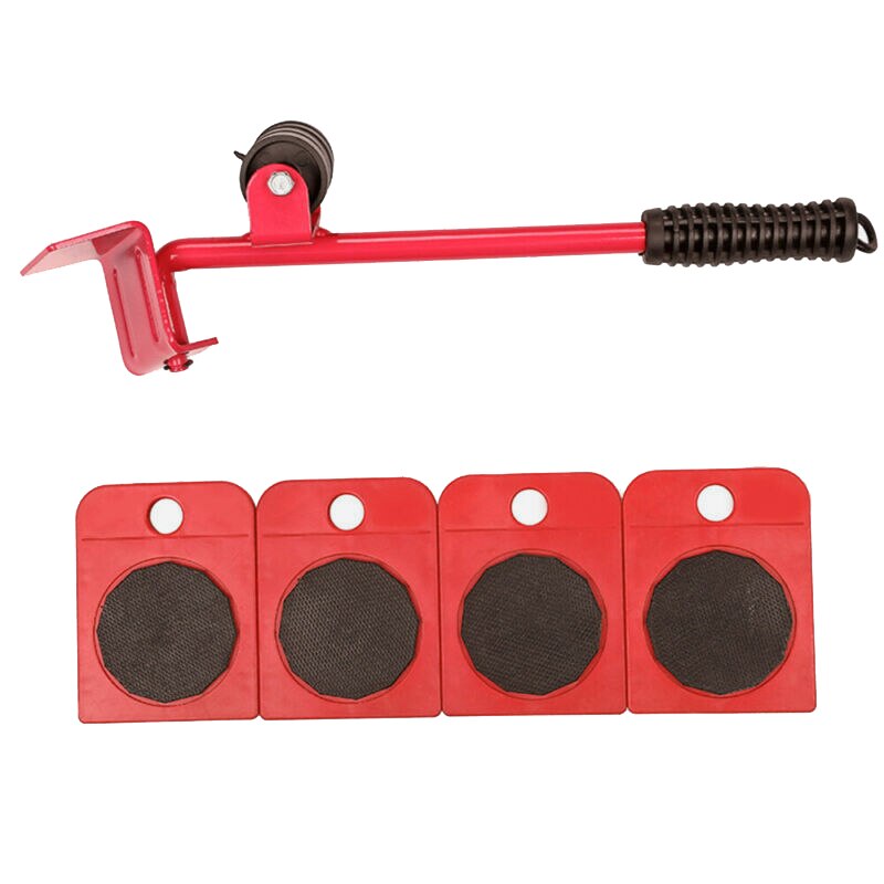 200 kg Furniture Mover 5pcs/Set Roller Skids Lifter Slides Lifting Tool: Red