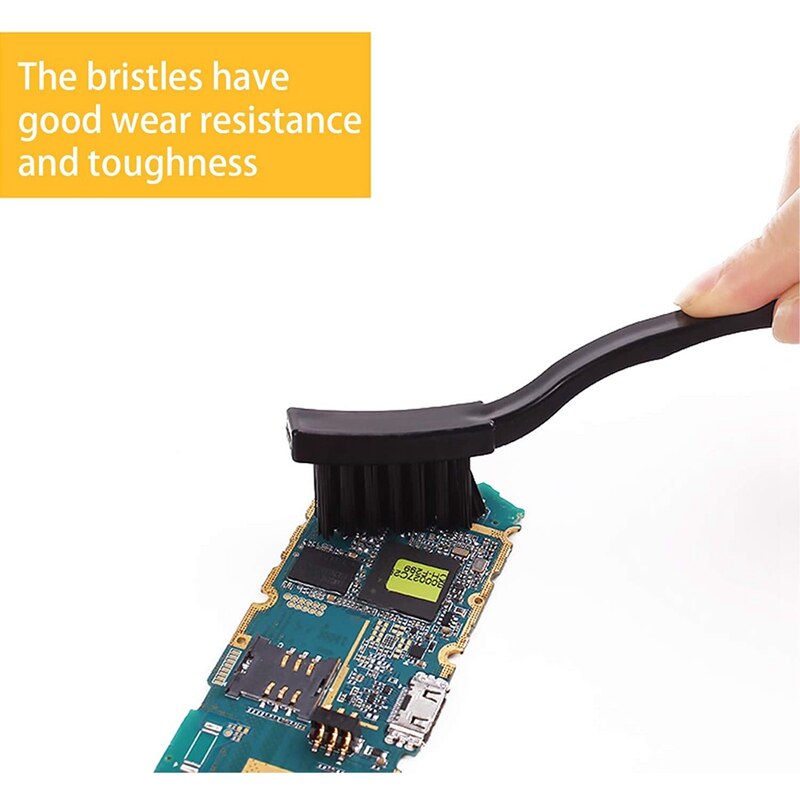16 Portable Plastic Handle Anti Static Brushes Small Spaces Cleaning Brushes Computer Keyboard Cleaning Brush Kit Black