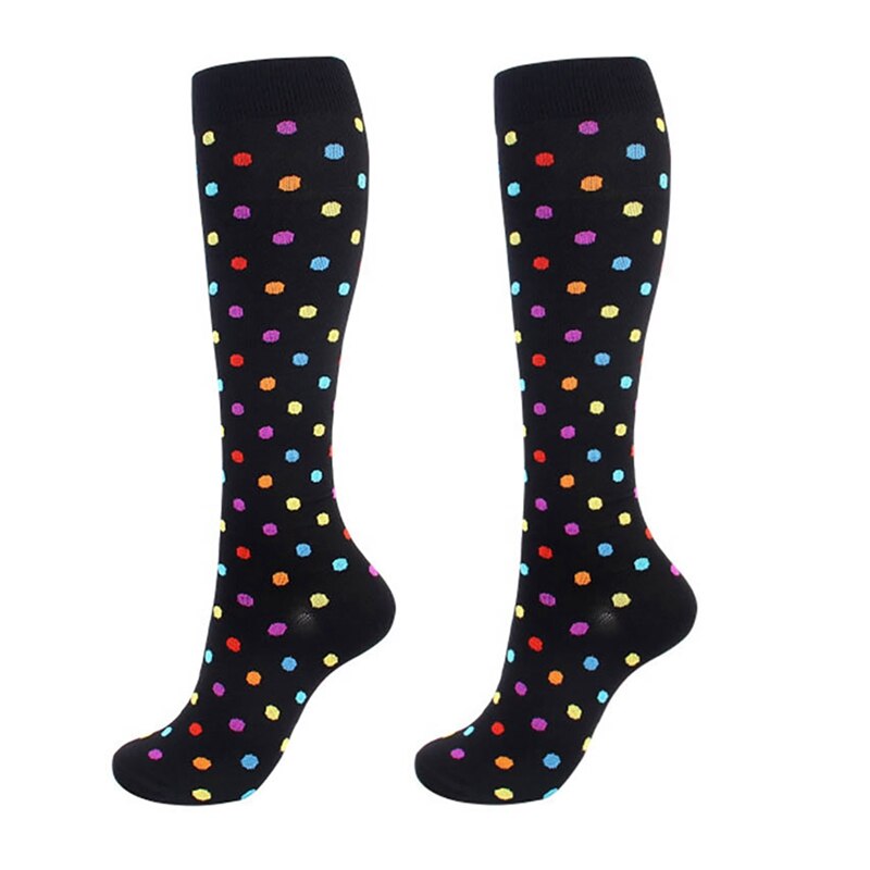 Compression Sports Socks Women Men Knee High/Long Printed Nylon Hosiery Footwear Accessories: A / S/M