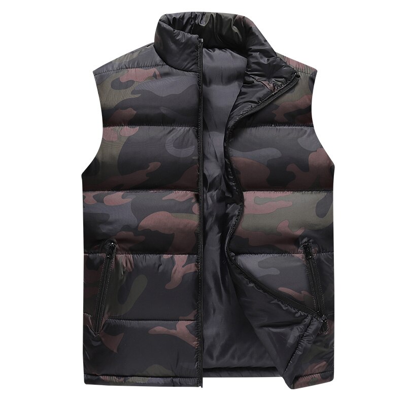 Chaleco de caballero camuflaje para hombre chaqueta sin mangas de invierno hombre Atumn cortavientos chalecos casuales ropa de ajustada XS-6XL 9997: Camouflage / XXL