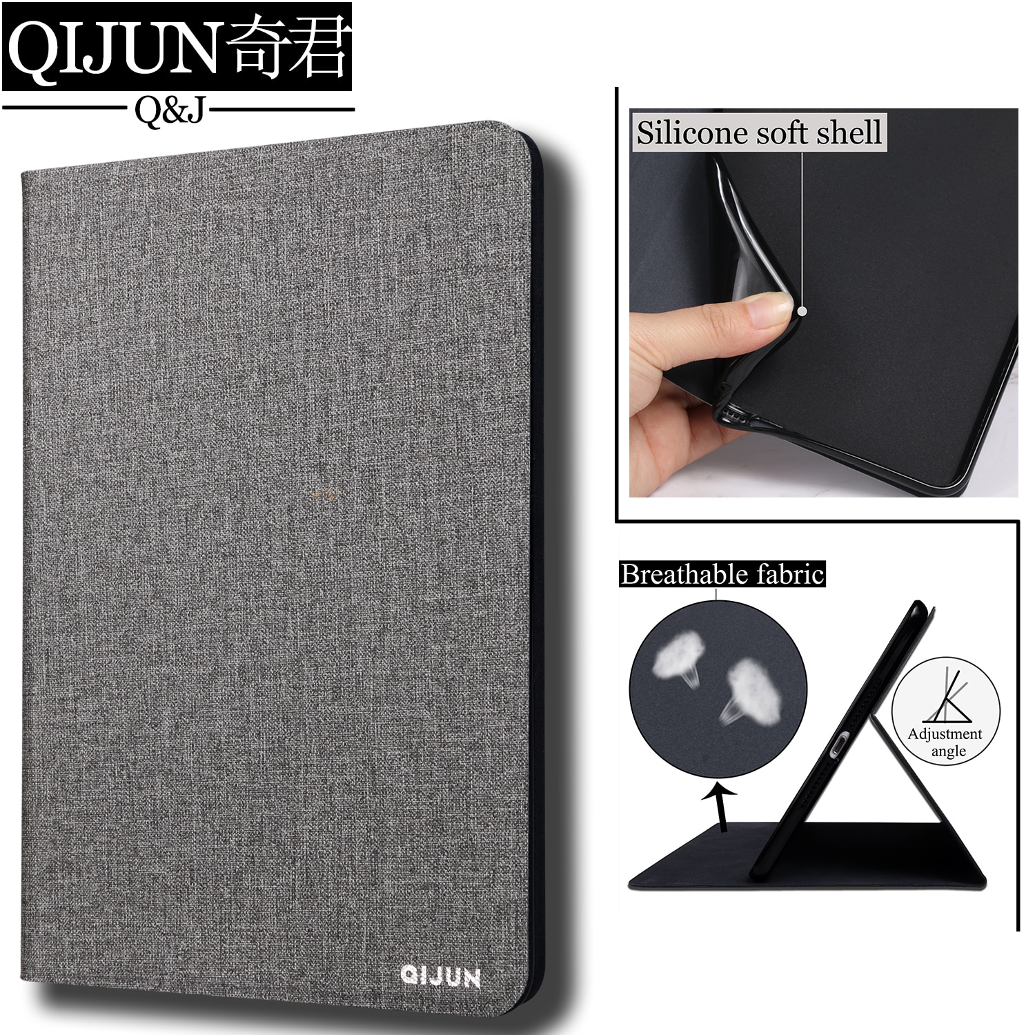 QIJUN tablet flip case voor Samsung Galaxy Tab S3 9.7 "beschermende Stand Cover Silicone soft shell fundas capa coque voor T820/T825