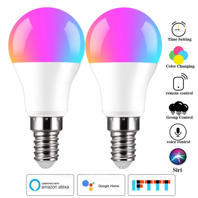 VV6 Draadloze Bluetooth Smart Lamp Home Verlichting Lamp 10W E14 Magic Rgb Led Kleur Veranderen Lamp Dimbaar Voor ios/Android