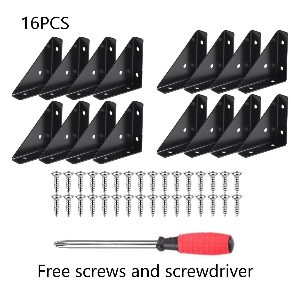 4/8/12/16Pcs Iron Corner Bracket Thickened Wall Fixed Bracket Support Frame Angle Corner Brackets For Shelves: WHITE