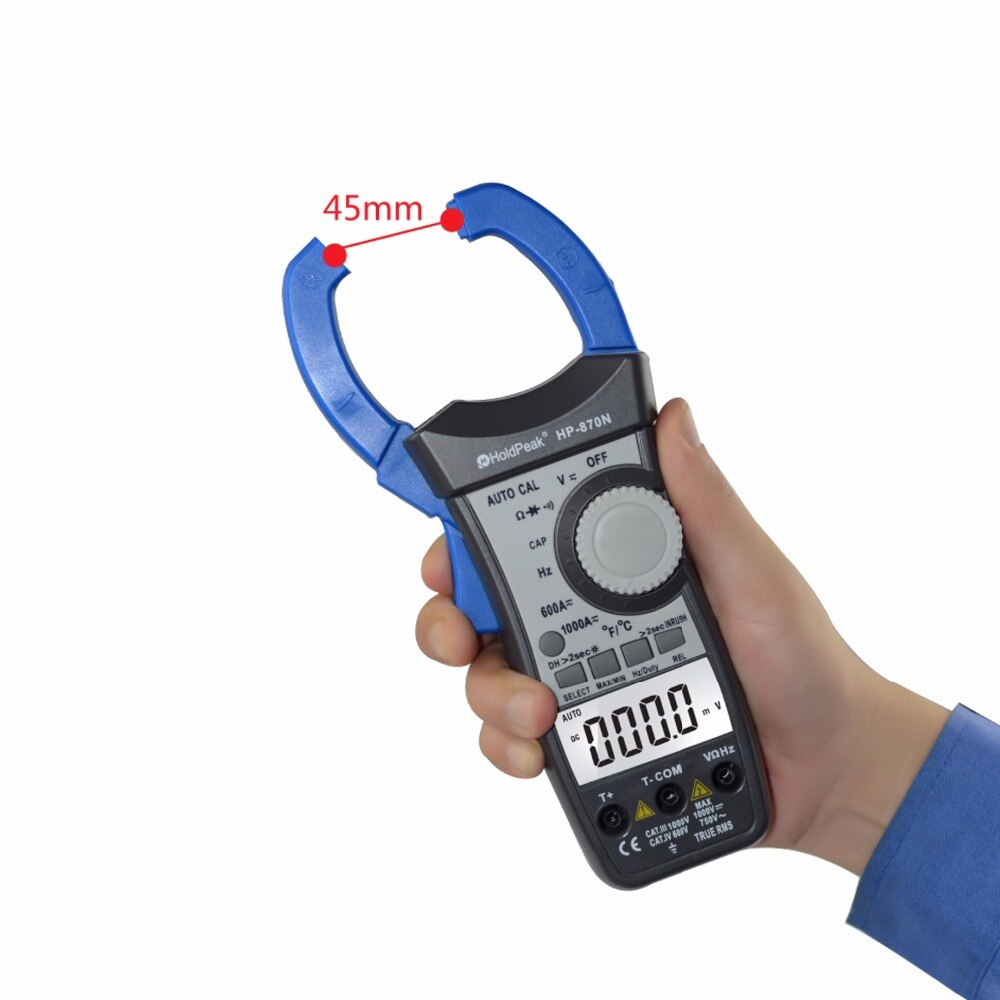 HoldPeak Digital Clamp Multimeter AC/DC BT-870N Auto Cal Current Clamp Meter Induction Voltage Capacitance Frequency Tester