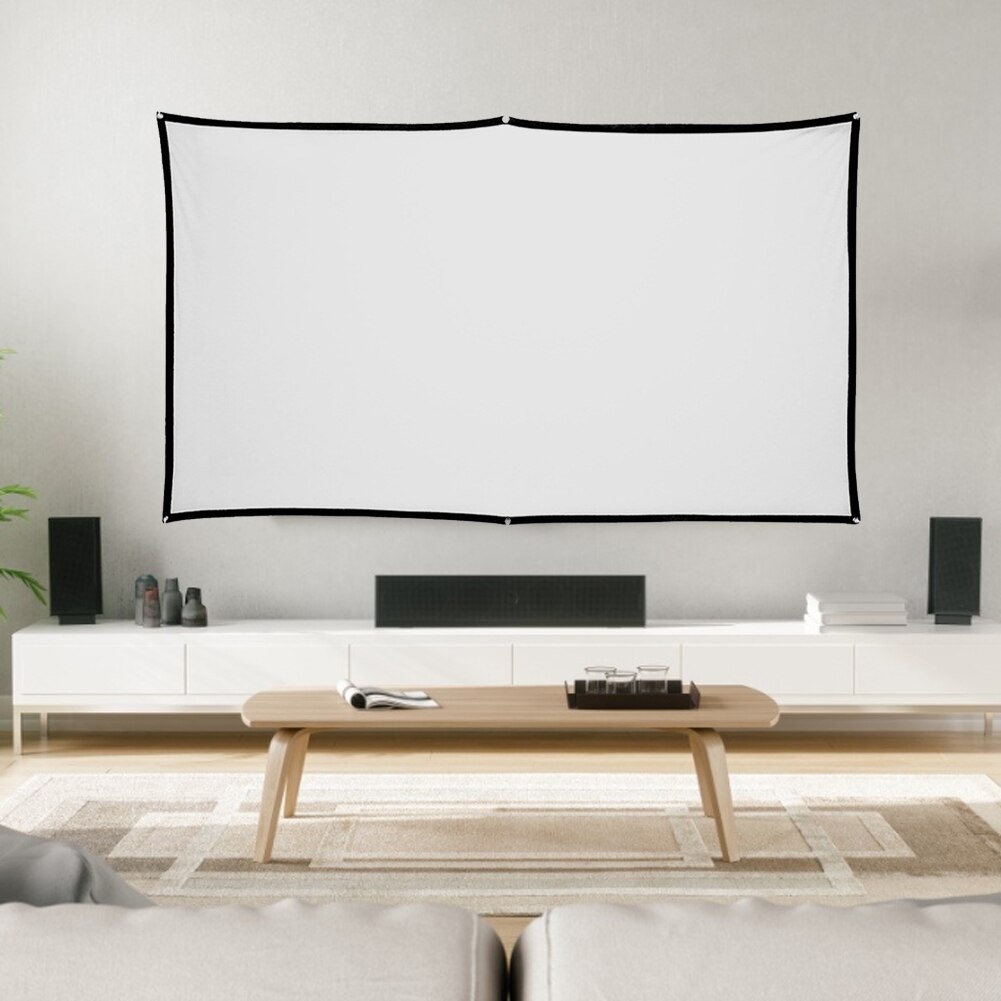 100inch 16:9 Projector Screen Movie Anti Wrinkle Theater Easy Folding Backyard Cinema Meeting Indoor Full HD Portable Video Home