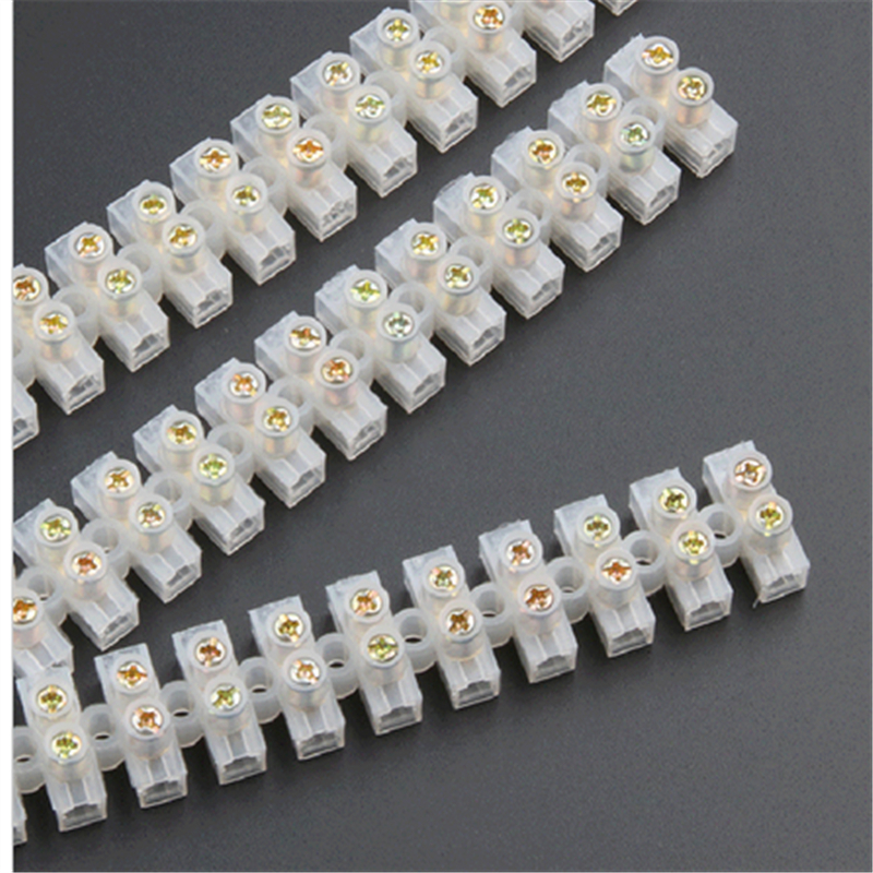 Screw Terminal Barrier Connector 2pcs Electrical Wire Connection 12Position Barrier Terminal Strip Block 30A