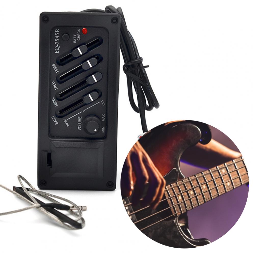 Sound Amplify Lightweight Acoustic Guitar Preamp Amplifier Tuner for Training