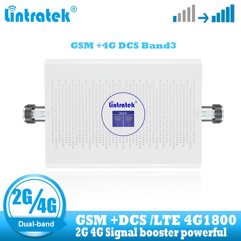 lintratek dual band GSM 900 4G lte dcs 1800 mhz Signal Booster Cellular Cell phone Repeater 2G 4G 1800mhz internet amplifier