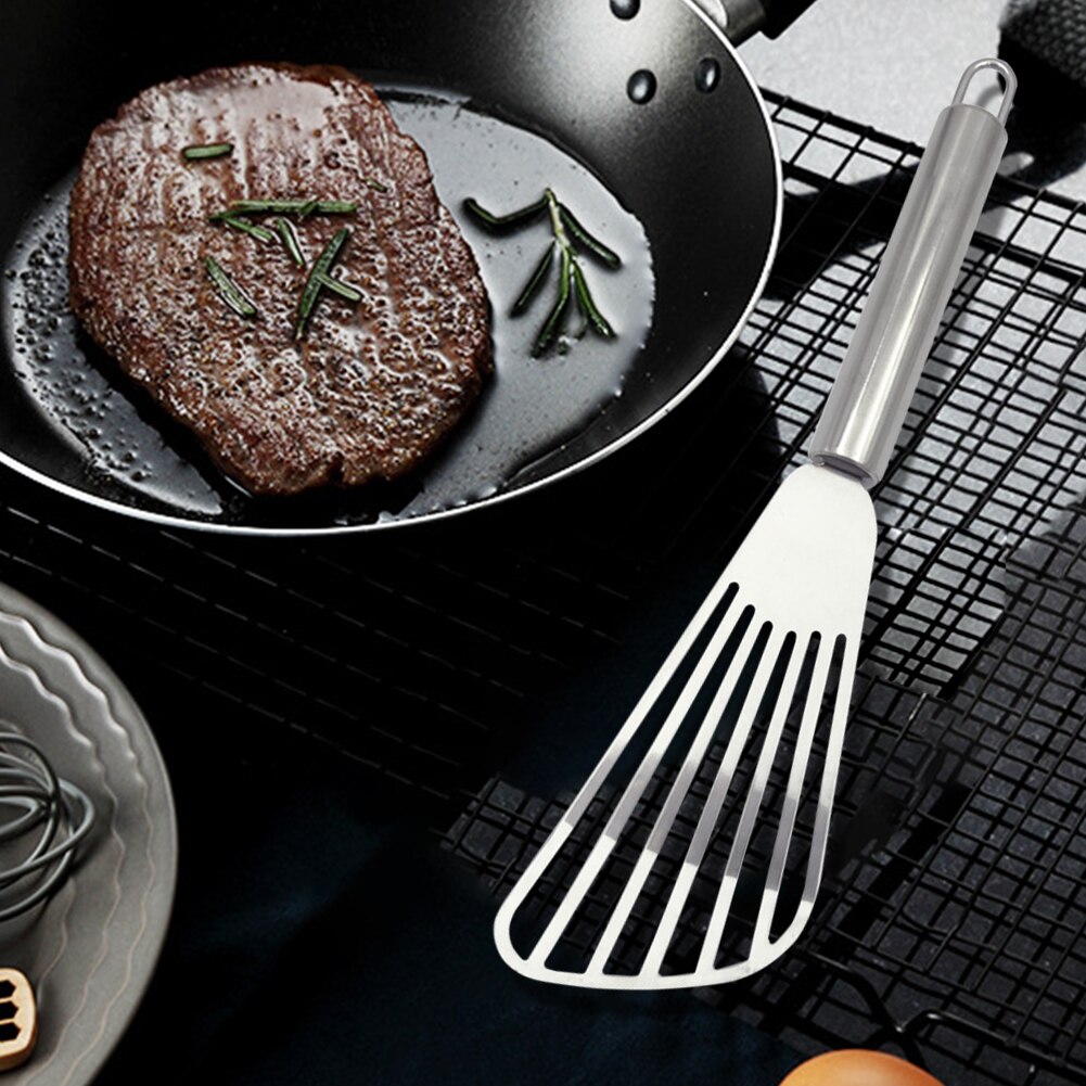 Handhold Fish Grilling Frying Slotted Turner Thin Non-stick Heat Resistant Multi-Purpose Spatula Cooking Utensil Stainless Steel