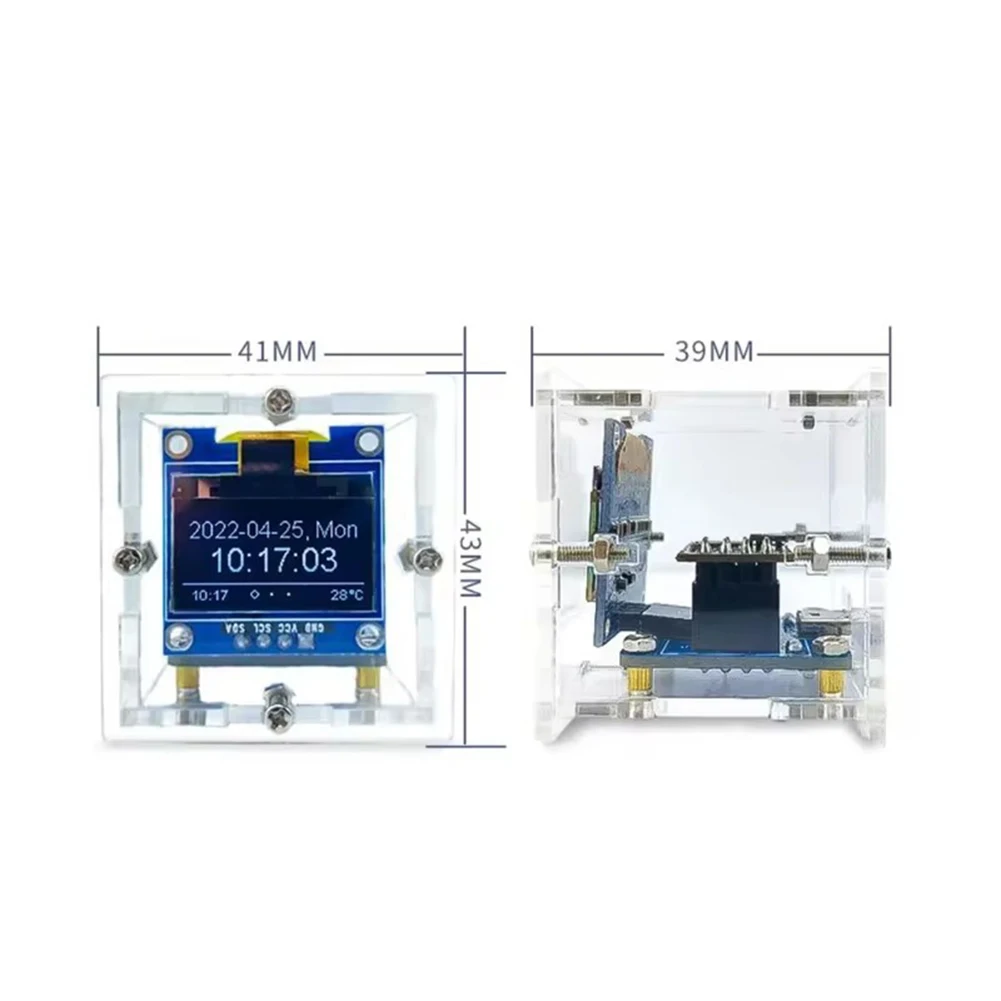 1 Set DIY Mini Weather Station Kit With USB Power Supply Weather Clock Time Temperature Humidity Display Soldering For ESP8266