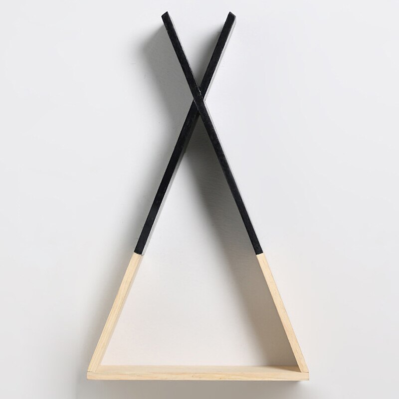 Wohnkultur nordisch freundlicher Baby Holz Gabel Lagerung Regal Dekorative Für freundlicher Zimmer Zauberstab Regal Hause Wohnzimmer JJJSN11439: Schwarz