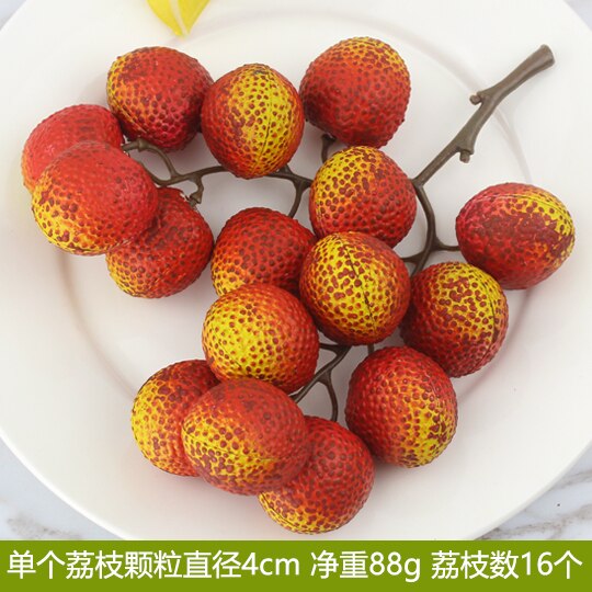 Artificial Decorations Fruits Simulation Litchi Longan Bayberry Orange String Tomatoes Model Party Decoration Miniatures Props: Dark Gray