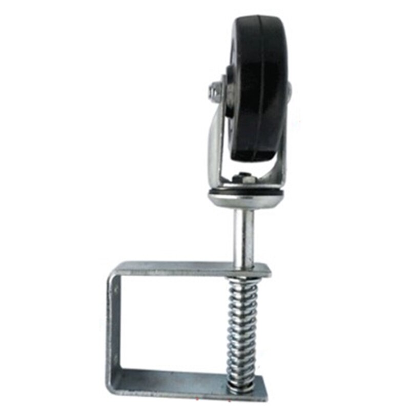 Black Hard Rubber Spring-Loaded Gate Caster with Universal Mount, 5-Inch Wheel, 220-Lb Capacity