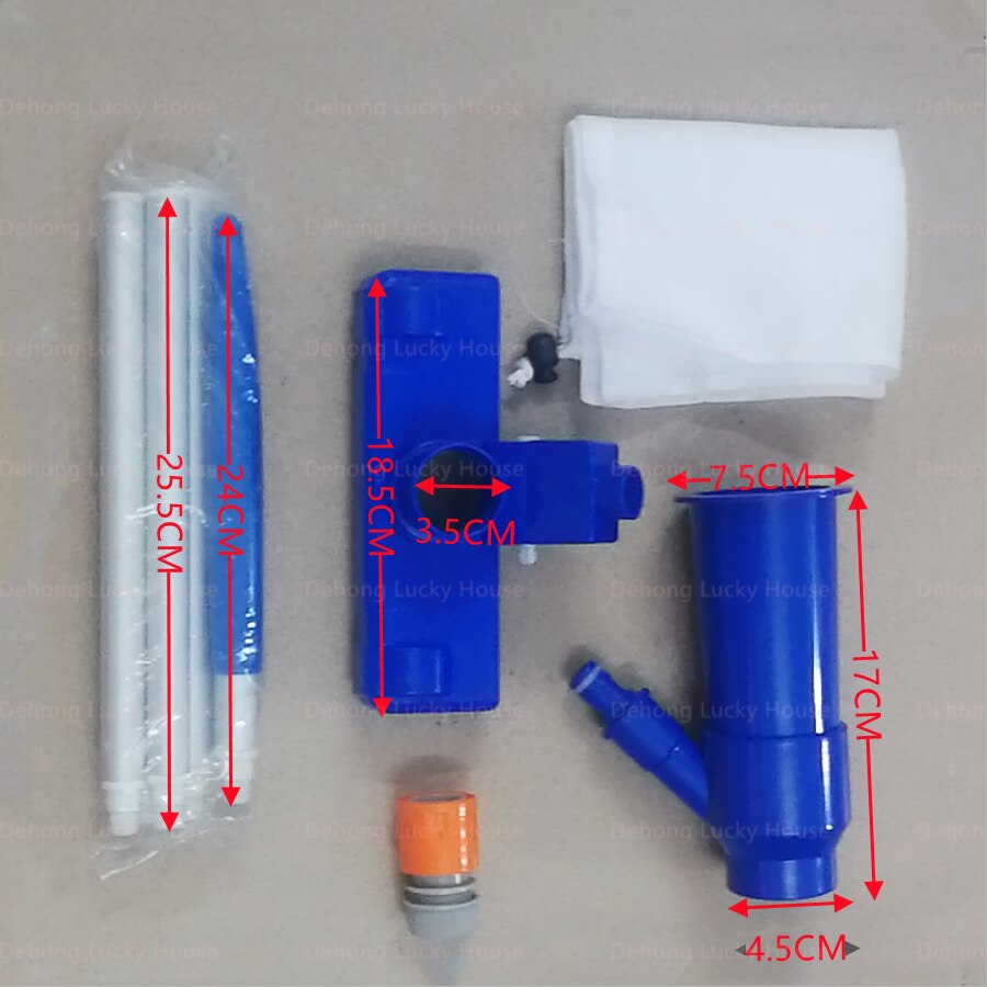 Outdoor Pool Vacuum Cleaning Kit Clean Pool Bottoms Net Pool Filter Swimming Pool Vacuum Cleaner Set Cleaning Skimmer Pool Tool: Red