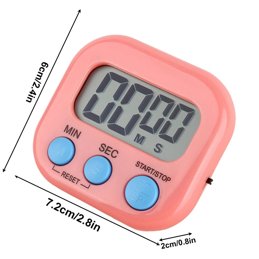 Kitchen Timer Small Digital Timer Magnetic Cooking Digital LED Display Countdown Timer Portable Cooking Classroom Timer: Pink