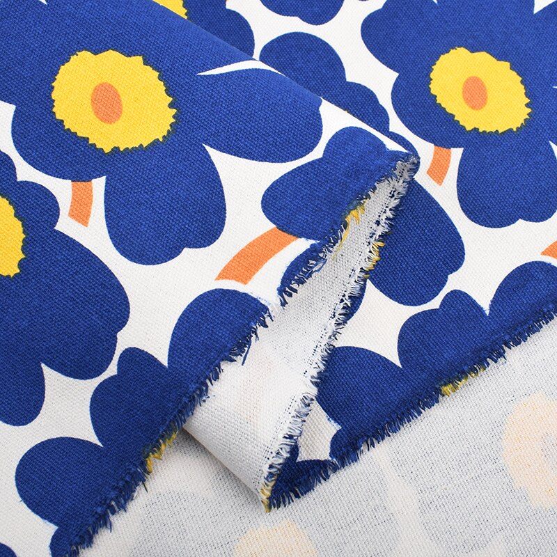 Motifs de fleurs de soleil Six couleurs, tissu en toile de coton, tissu de couture fait main pour sac à rideau de canapé, matériel de décoration de la maison: D 1 piece / 100x145cm