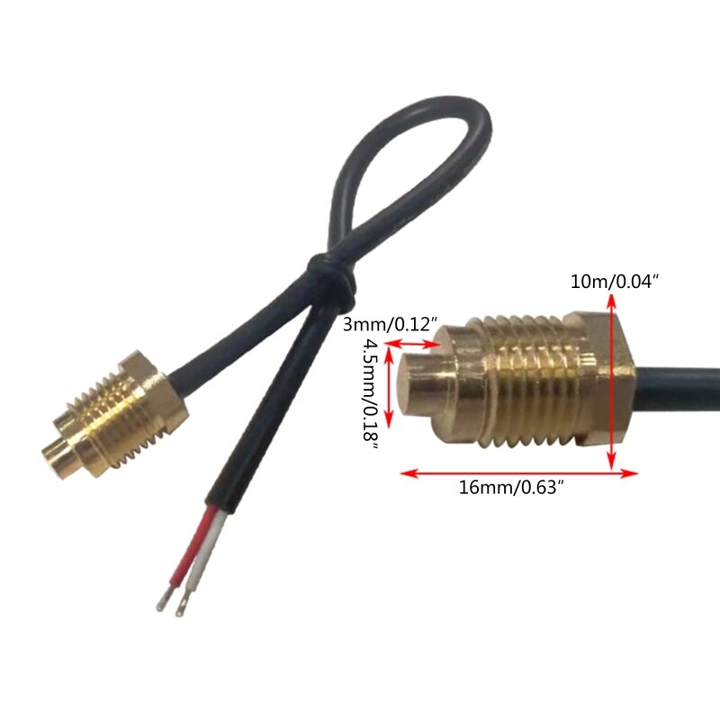 NTC Temp Sensor Probe M10 Thread Probe Cable Digital Temperature Transmitter for Water Temperature Meter Waterproof