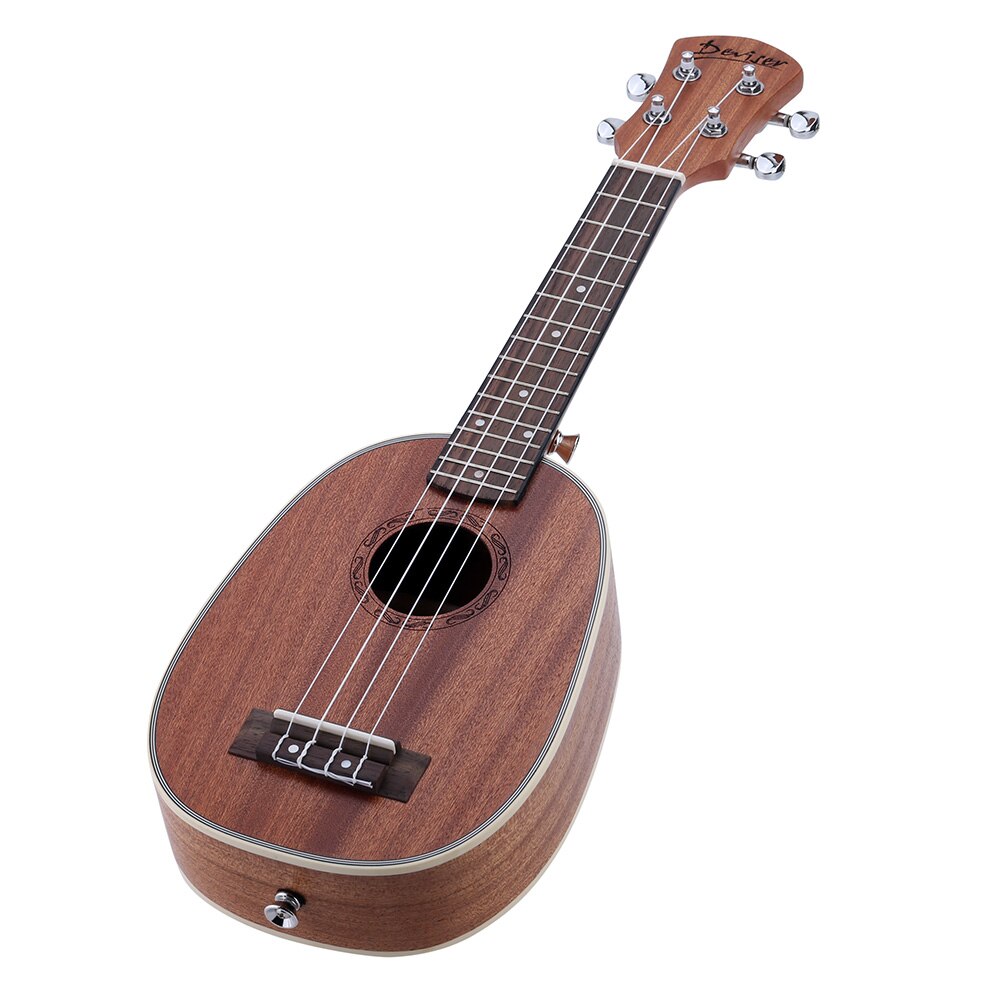 Ukelele Soprano de 21 &quot;de , guitarra hawaiana con forma de piña, mate, 4 cuerdas de nailon, diapasón de palisandro