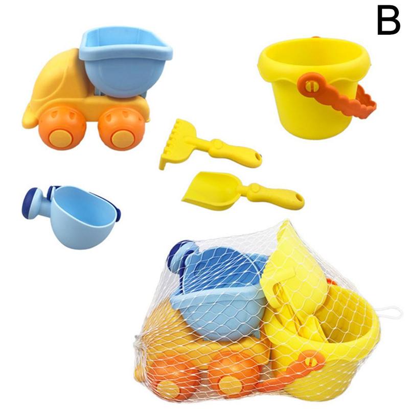 Outdoor Summer Beach Toys Accessories Sand Toys For Kids Cartoon Soft Plastic Sand Dredging And Water Plays Suit V6C8: 1pcs yellow