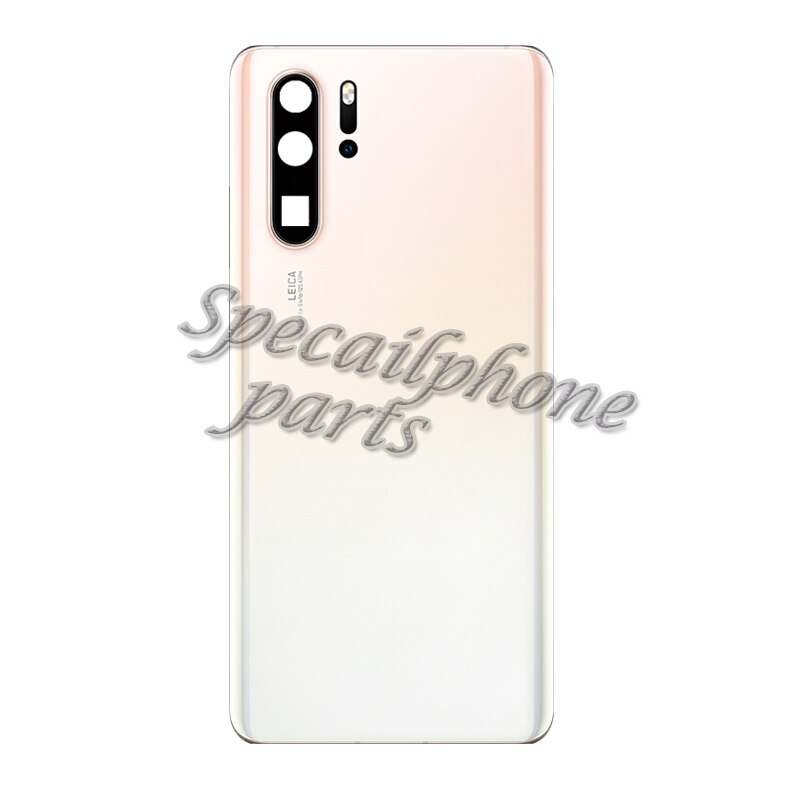 Back Cover Voor Huawei P30 Pro Achter Behuizing Deur Batterij Cover Voor VOG-L29 VOG-L09 VOG-L04 Terug Behuizing Met Camera Lens glas: Pearl white