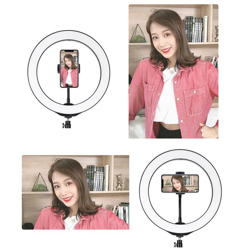 LED Selfie Fill Ring Light Dimmable Camera Phone Ring Lamp With Table Tripods For Makeup Video Live Studio Photography Accessory