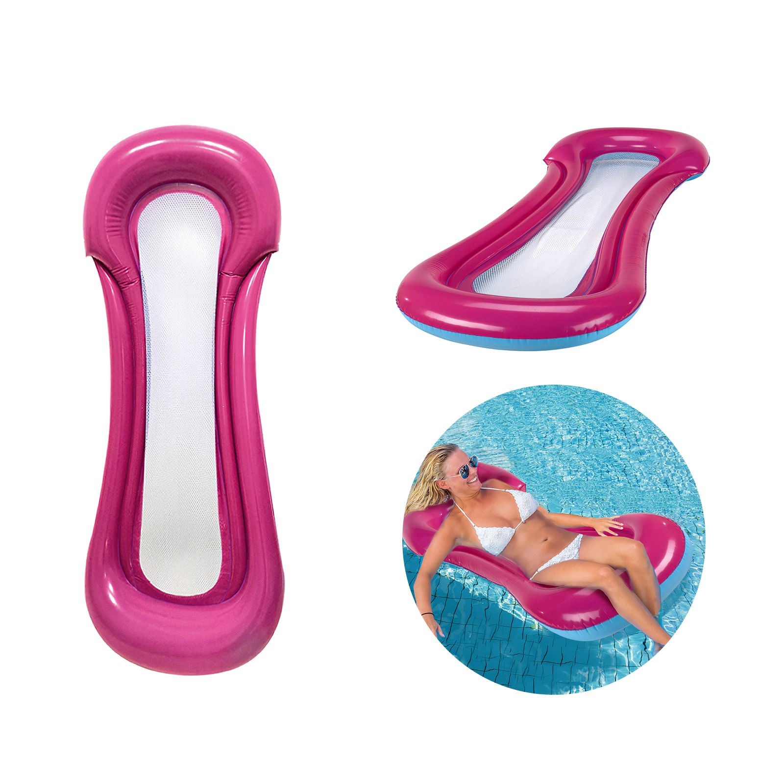 Inflatable Floating Water Bed Foldable Water Hammock Funny Water Lounge Storable Water Sofa