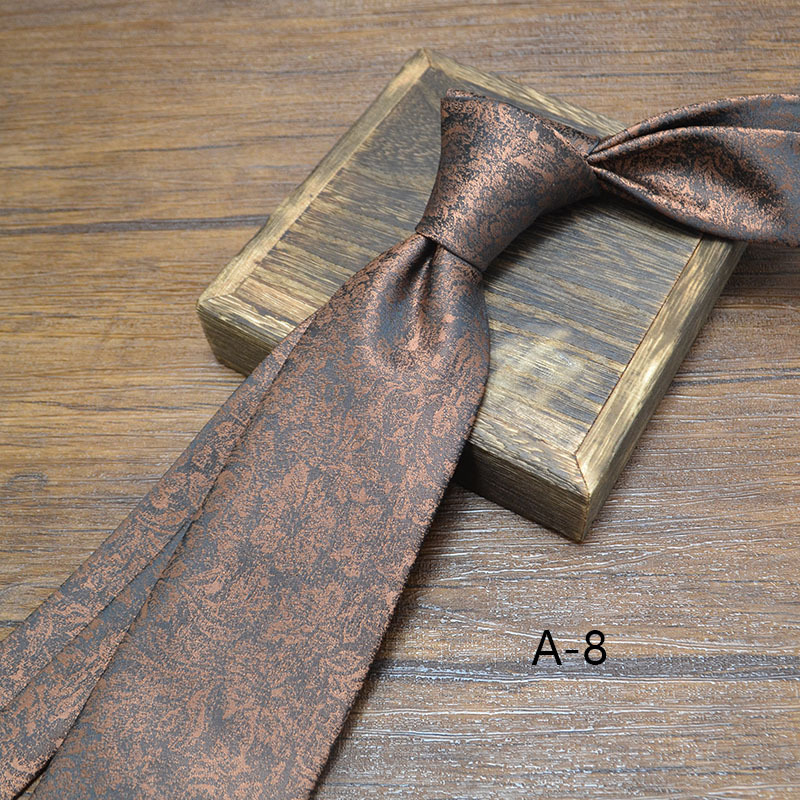 Nueva corbata clásica de poliéster de 8cm para hombre, corbata Retro de negocios con flores Jacquard, patrón de pescado, corbata marrón y negra, accesorios para de boda: Azul