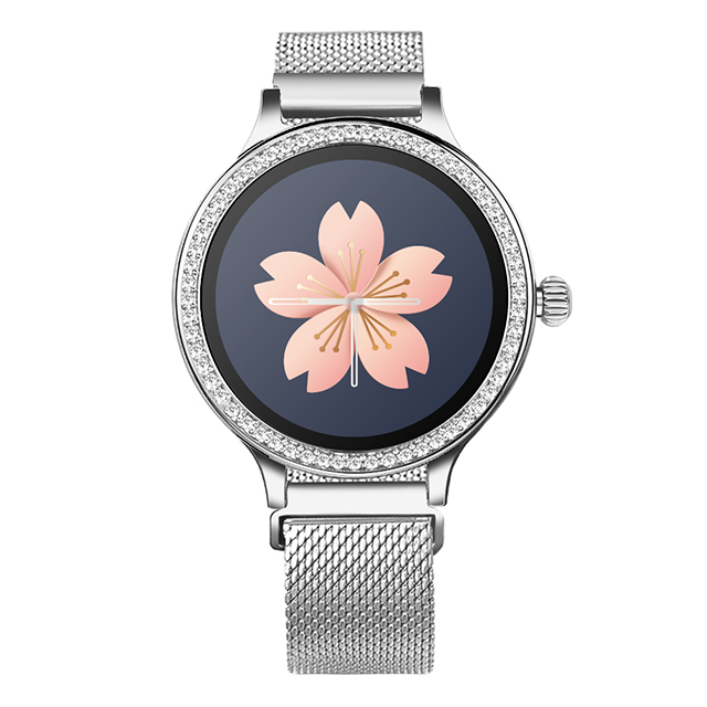 IP68 Smart Horloge Fitness Armband Activiteit Tracker Hartslagmeter Bloeddruk Sport Smartwatch Voor Vrouwen: Zilver