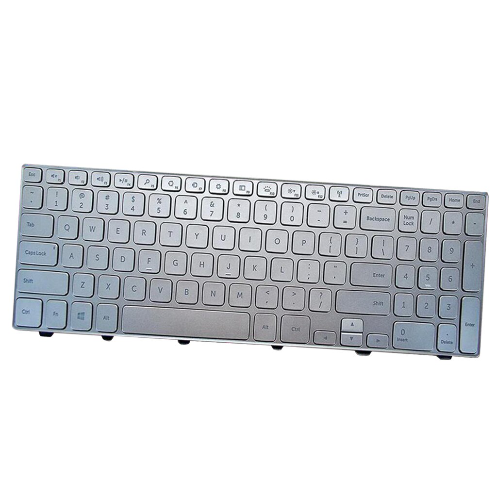 Replacement US English Layout Laptop Keyboard with Backlit/Backlight for Dell Inspiron 15-7000 7537, Silver