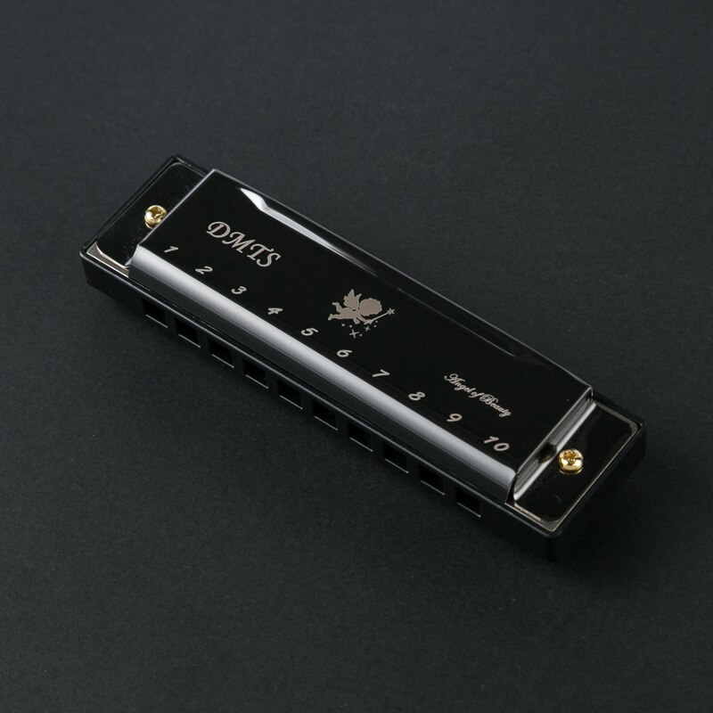 OEING Chromatic Harmonica - 10 Holes, 25 Keys, C Tone, Phosphor Bronze Reeds, Resin Body