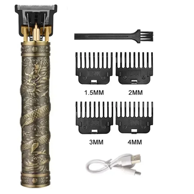 Professioneller Haarschneider, digitaler USB-wiederaufladbarer Haarschneider für Männer, Haarschnitt, Haarschneider, Friseurmaschine, Herren-Trimmer, Rasierer: Weiß