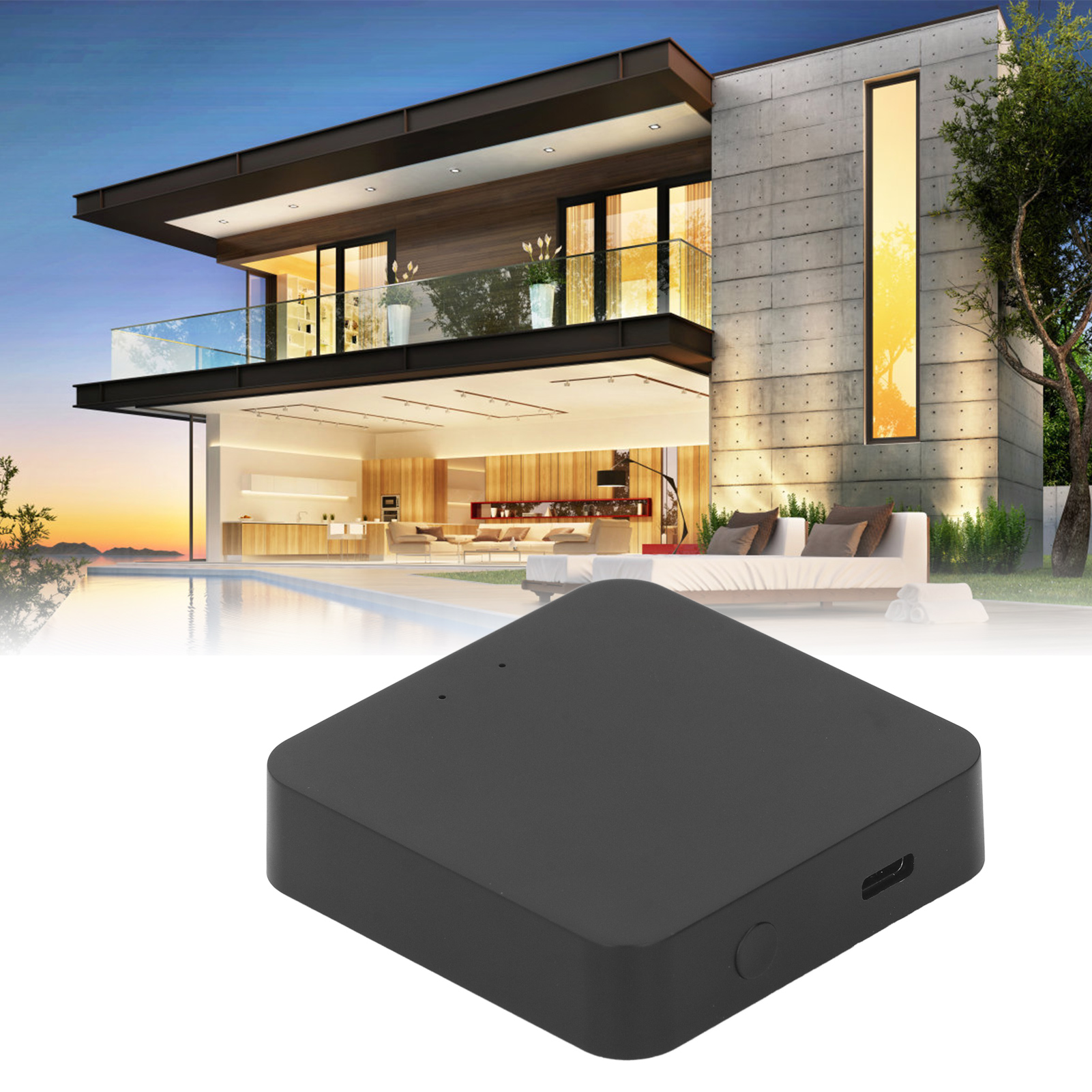 Bluetooth-Gateway, kabelloser Hub für Tuya App, Fernbedienung, Sprachsteuerung, Schloss, kompatibel mit Google Home, Schwarz