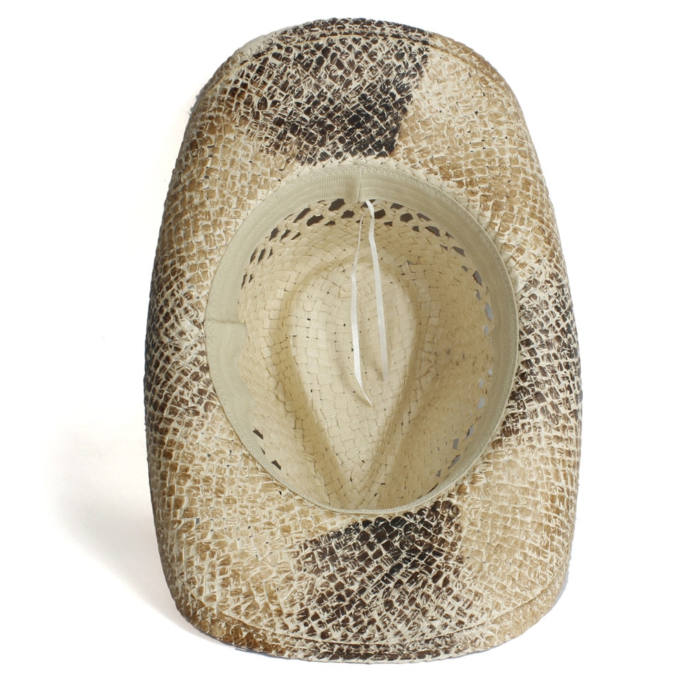Western Cowboy Hat For Women Men Handmade Straw Bohemia Sombrero Hombre Straw Cowgirl Jazz Sun Caps Size 56-58CM