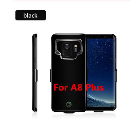 Batterie Ladegerät fall Für Samsung Galaxy S8 S9 Plus A8 Plus Batterie Lade Fall Backup Pack Power Bank Fall für S 8 S 9 EINE 8: Black for A8 Plus