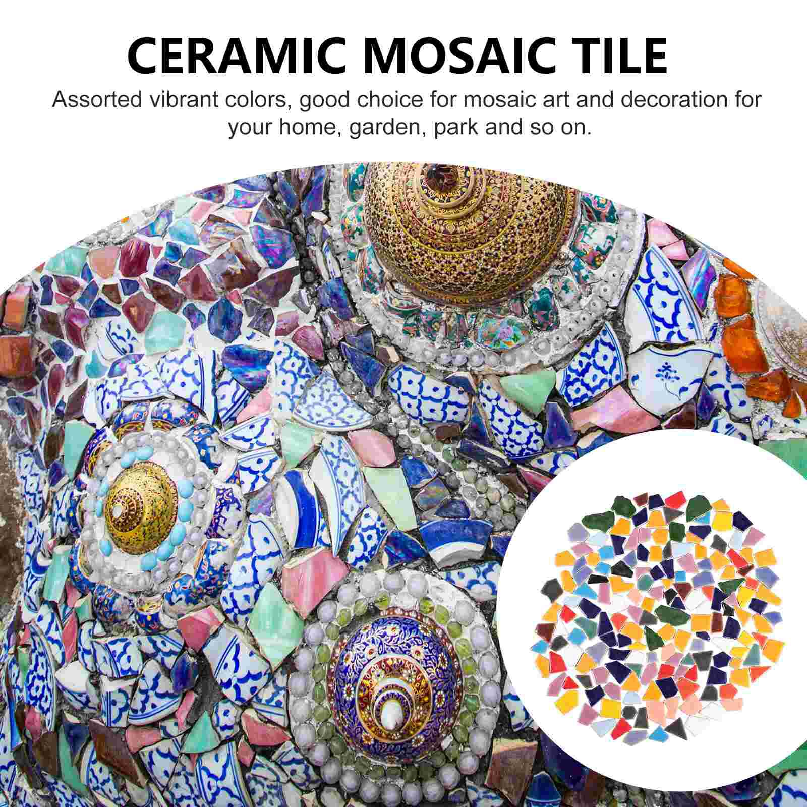 200g Colorful DIY Mosaic Tiles Pretty Ceramic Mosaic Tiles Delicate Mosaic Tiles