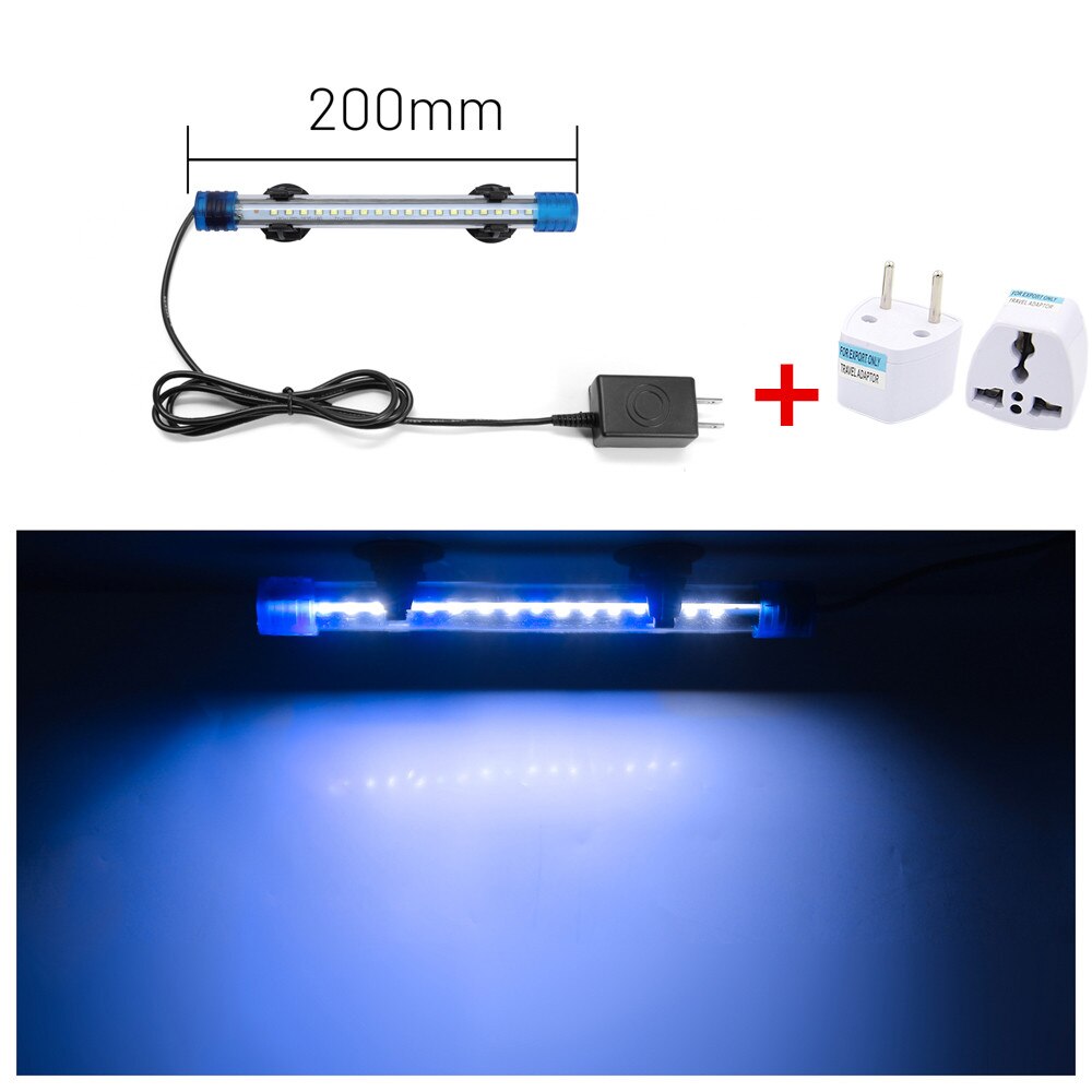 20-50CM Aquarium Light LED Fish Tank Submersible Light Lamp Waterproof Underwater LED Lights Aquarium Lighting: 20cm White Blue
