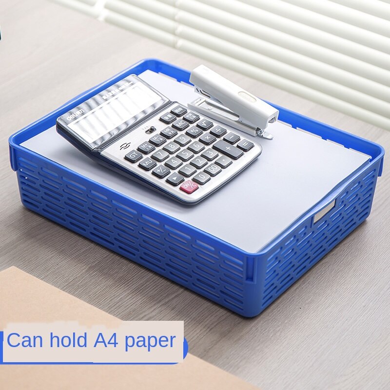 Mesh Document Basket A4 Storage Basket Storage Box File Shelf Documentation Column Multilayer Document Basket Blue