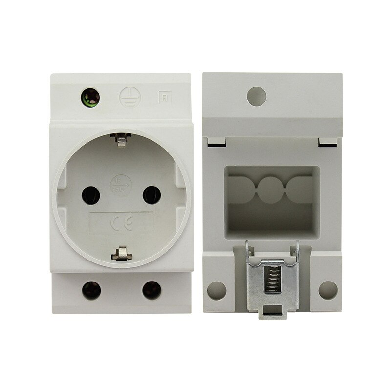 European 16A 250V 2P+E 75.5*63*44.5 Distribution Cabinet Outlet UPS PUD France German Italy Modular Power DIN Rail Socket