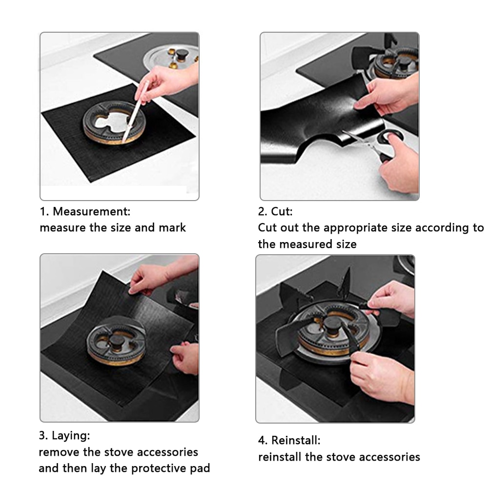 Stove Protector Cover Liner Gas Stove Stovetop Burner Protector Stove Clean Mat Pad Kitchen Accessories Mat Cooker Cover