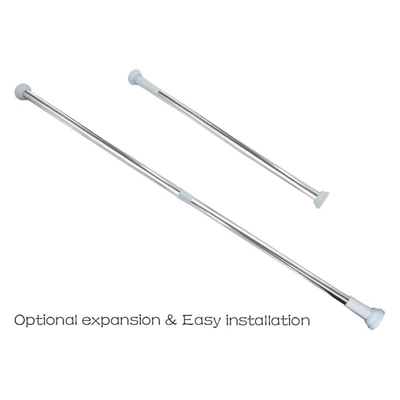 Tension Rod 28 to 48 Inches - Stainless Steel 1 Inch Round Shower Tension Rods Tension Curtain Rod Spring Tension Rods Adjustabl