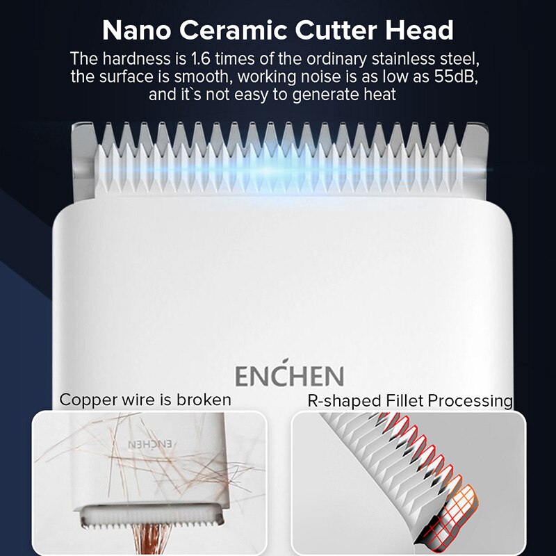 ENCHEN Boost USB Electric Hair Clippers Trimmers For Men Adults Kids Cordless Rechargeable Hair Cutter Machine