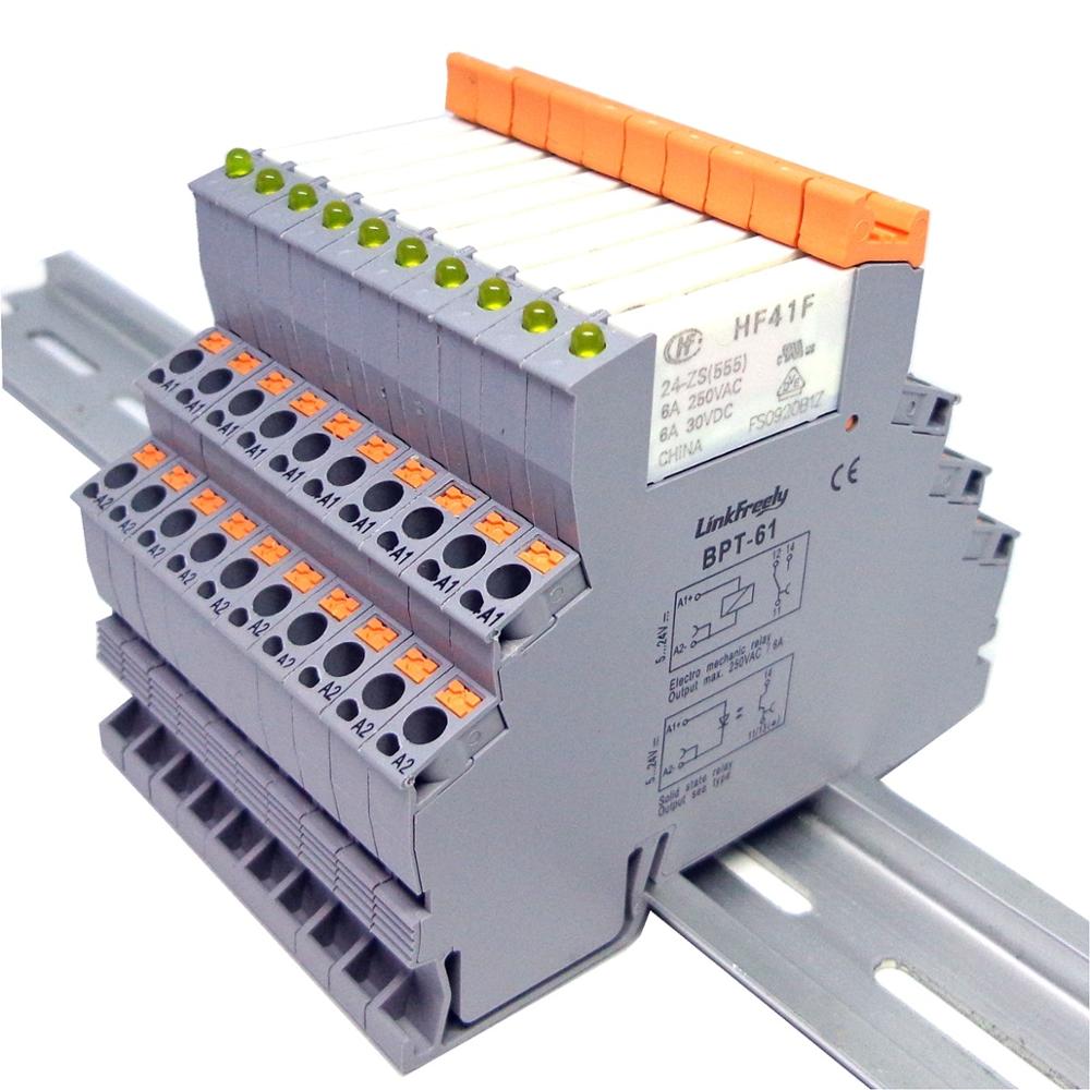 10 stk ark relé bpt -61 hf41f-24- zs  hf41f-12- zs  hf41f-5-zs 6a 1co hf41f 5v 12v 24v oblat relé og opprinnelig