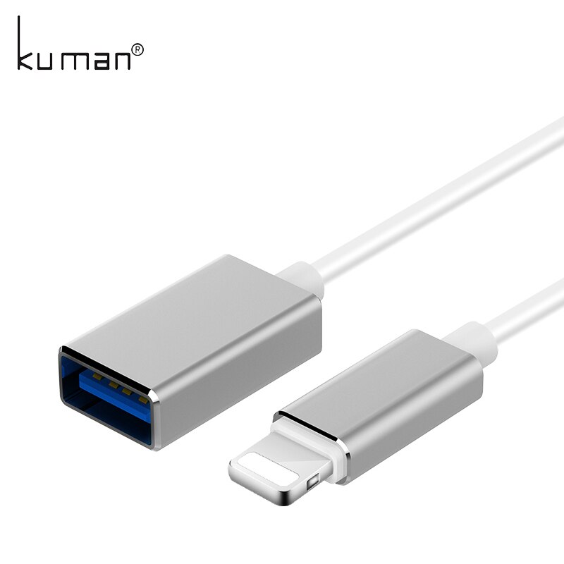 Kuman Lighting1 adaptador USB a Lighting1 convertidor de Cable adaptador para Pendrive USB Flash Drive a 1 teléfono ordenador ratón OTG F