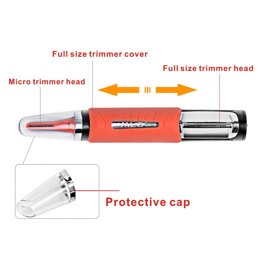Portable Micro Precision Eyebrow Ear Nose Trimmer Removal Clipper Shaver Personal Electric Face Care Hair Trimer With LED Light