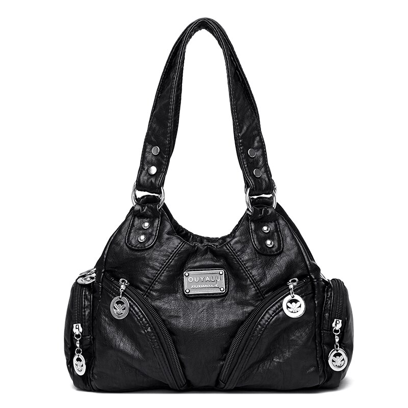 Vintage Women Bags Handbags Women Shoulder Bags Female Top-handle Bags Crossbody Purses for Women: black