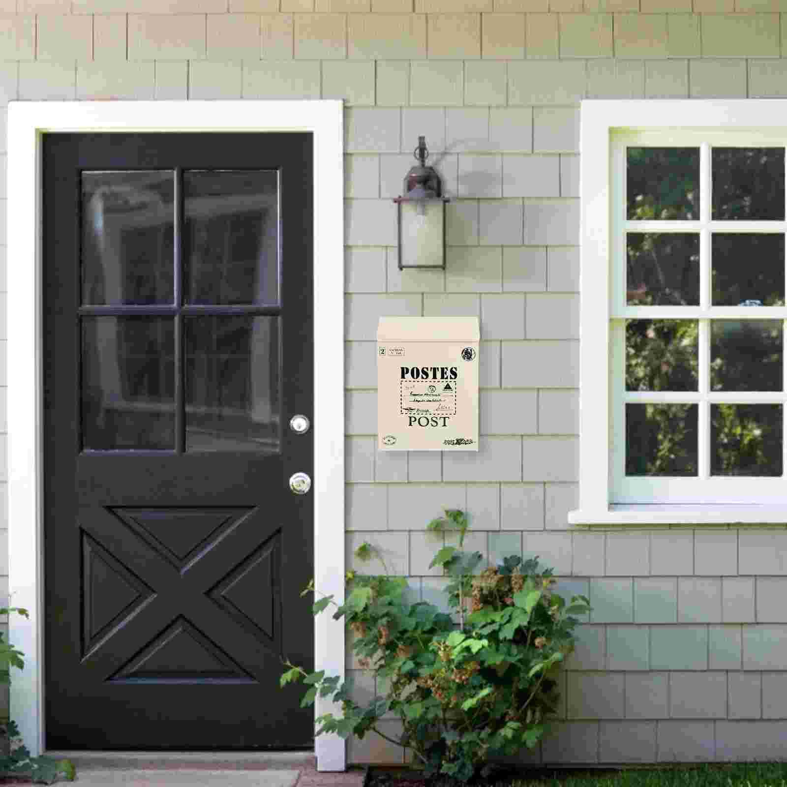 Locking Letter Box Vintage Mailbox Wall Mount Postal Letter Box Newspaper Box