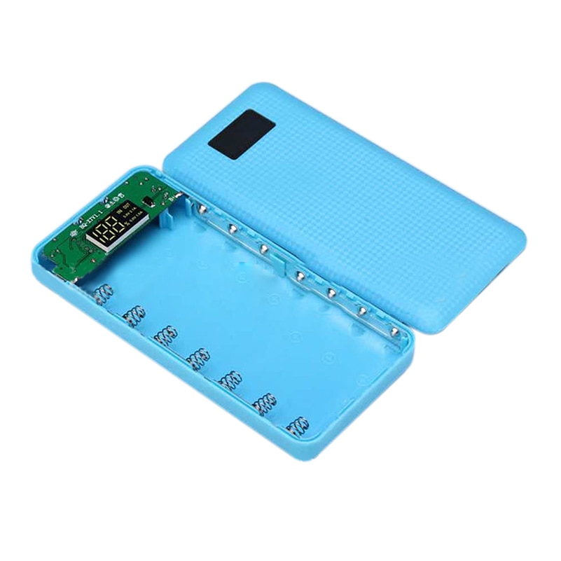 3 USB LCD Anti-reverse Portable Power Bank Box 7x 18650 DIY Display Battery Charger 5V 2A Powerbank Case With LED Flashlight