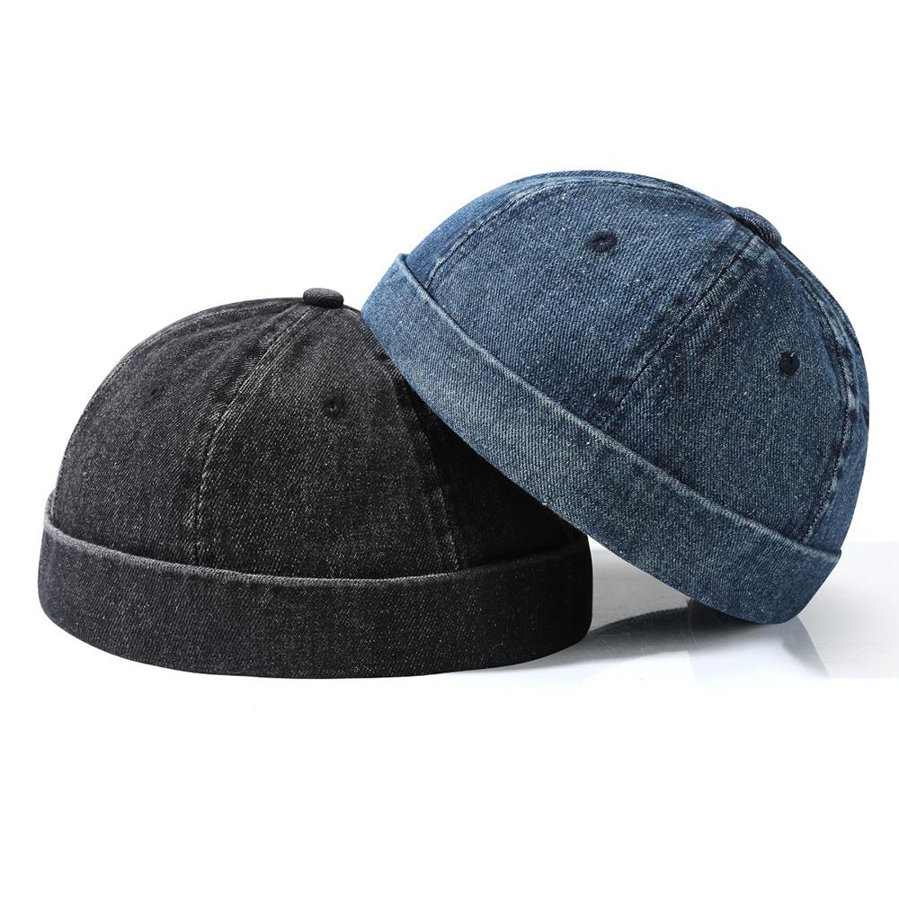 Solid Color Beanie Skull Cap Dome Brimless Hat Men Women Girls Hip Hop Docker Cap Melon Cap Vintage Landlord Hats Beanie