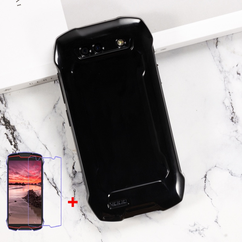 Funda de teléfono transparente para Cubot King Kong Mini 4G, carcasa de TPU negra, cubierta trasera, vidrio protector para Cubot KingKong Mini 2, película